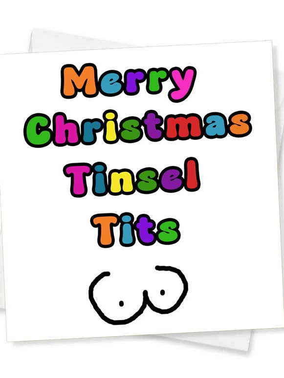 Joyeux Noël, Nichons en Guirlande, Carte de Noël pour la vente par Jeevesy Cards