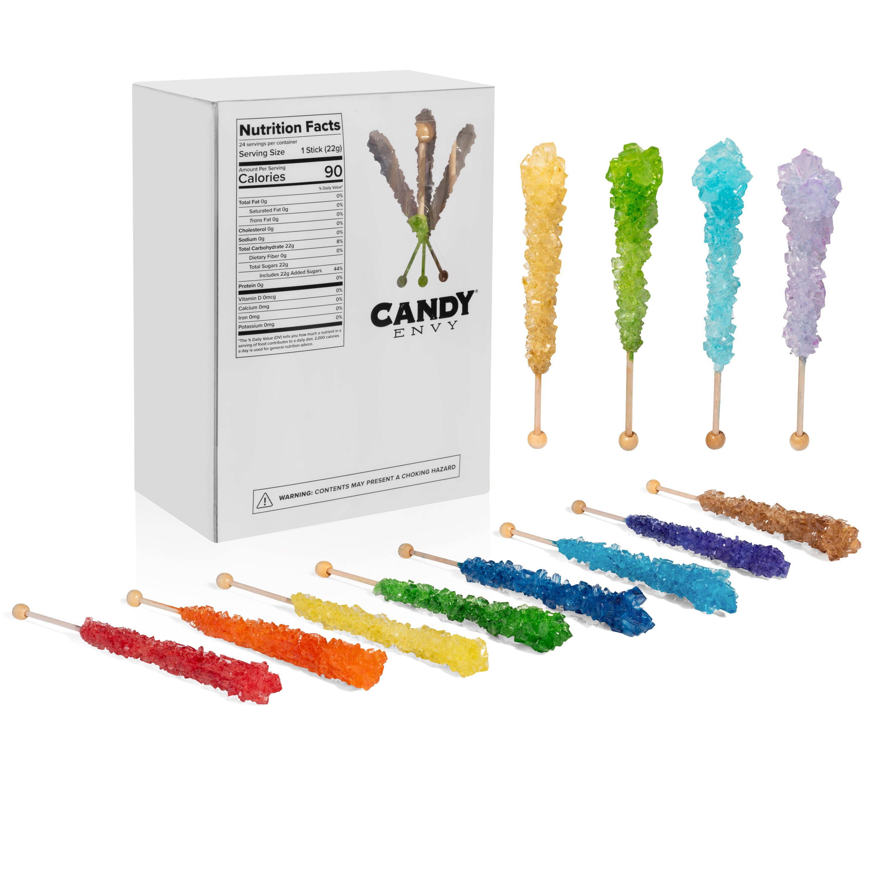 Candy Envy - Wholesale Hard Candy - Assorted Colors Rock Candy Sugar Sticks - Assorted Flavors19