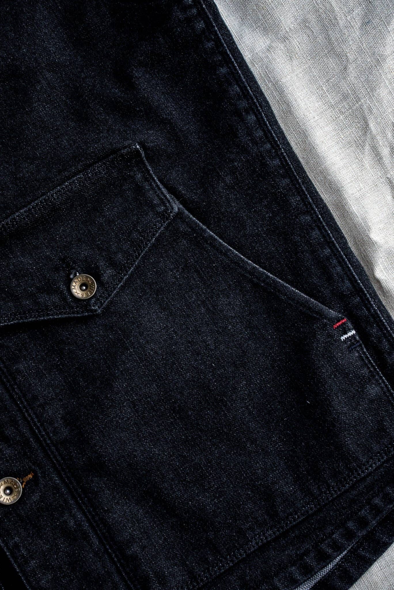 James Vest | Black 14oz Broken Twill Denim for wholesale on Faire9