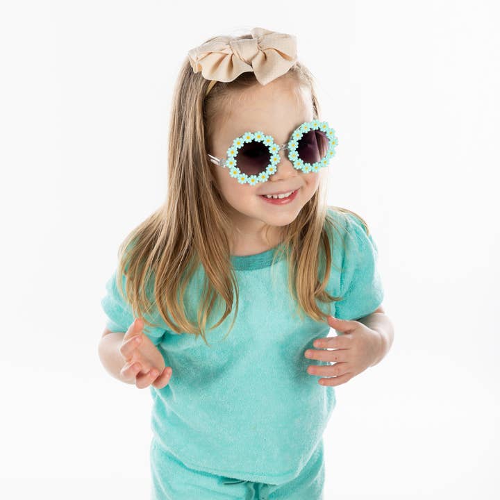 Funky Junque – wholesale Sunglasses – kids – Kids Sunglasses - Mint (Round Daisy Flower)2