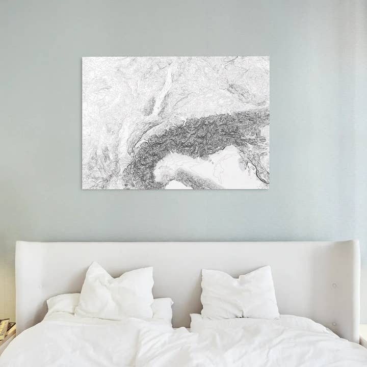 Switzerland Topography Map - Poster Print, Canvas, Digital for wholesale by Nativah Chaya