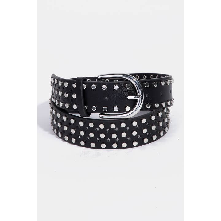 Cinto em pele sintética Star Punched and Rivets por atacado de Collections by Fame Accessories