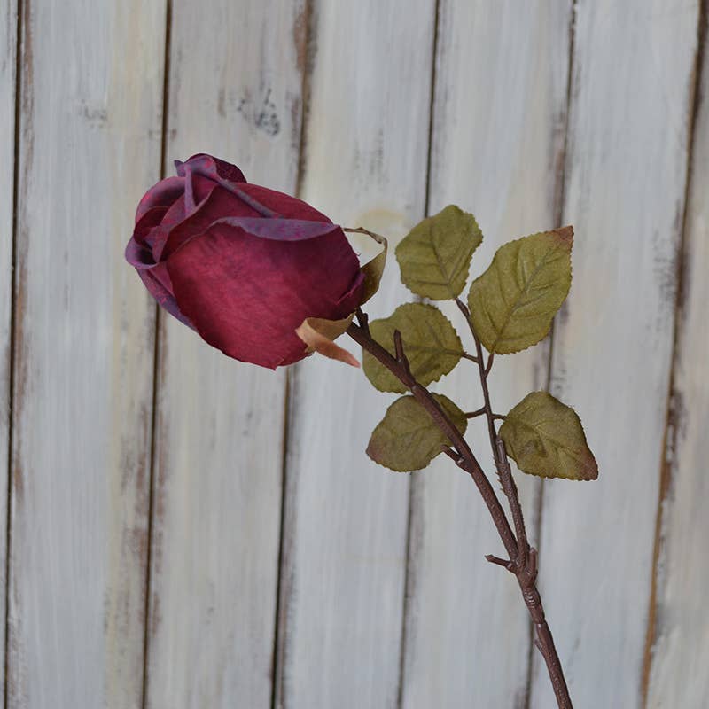 Sweet Home Deco - Vente Fleurs artificielles - Tiges de roses vintage de 28 cm, boutons de rose artificiels, rose brûlée2