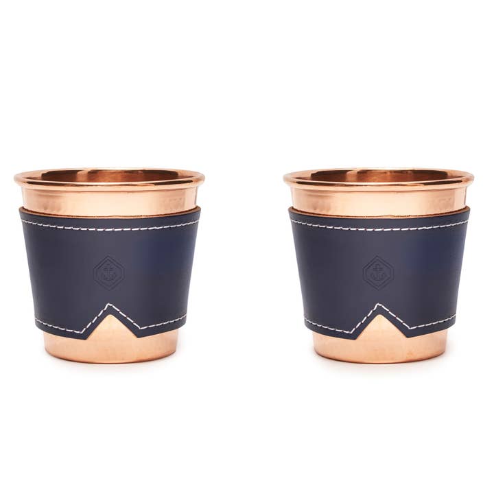 Son of a Sailor x Sertodo Cup and Leather Sleeve Set for wholesale by Sertodo Copper