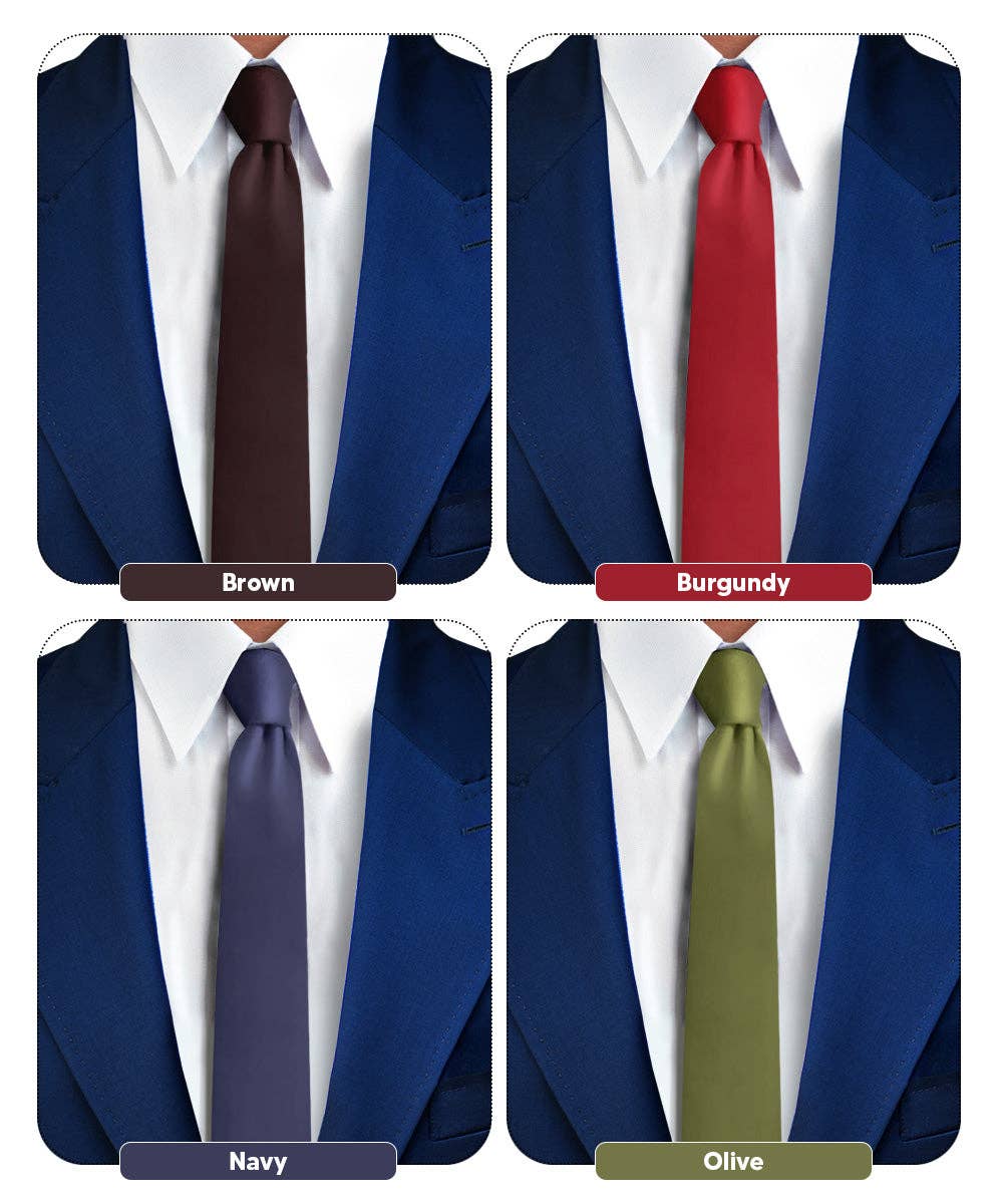 Dubal Brothers - Vente Cravate – homme - Cravate fine unie (4 paquets) par Vittorio Farina107