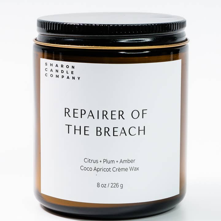 Vela Repairer of the Breach, 9 onzas, coco, albaricoque y soja para venta al por mayor de Sharon Candle Company