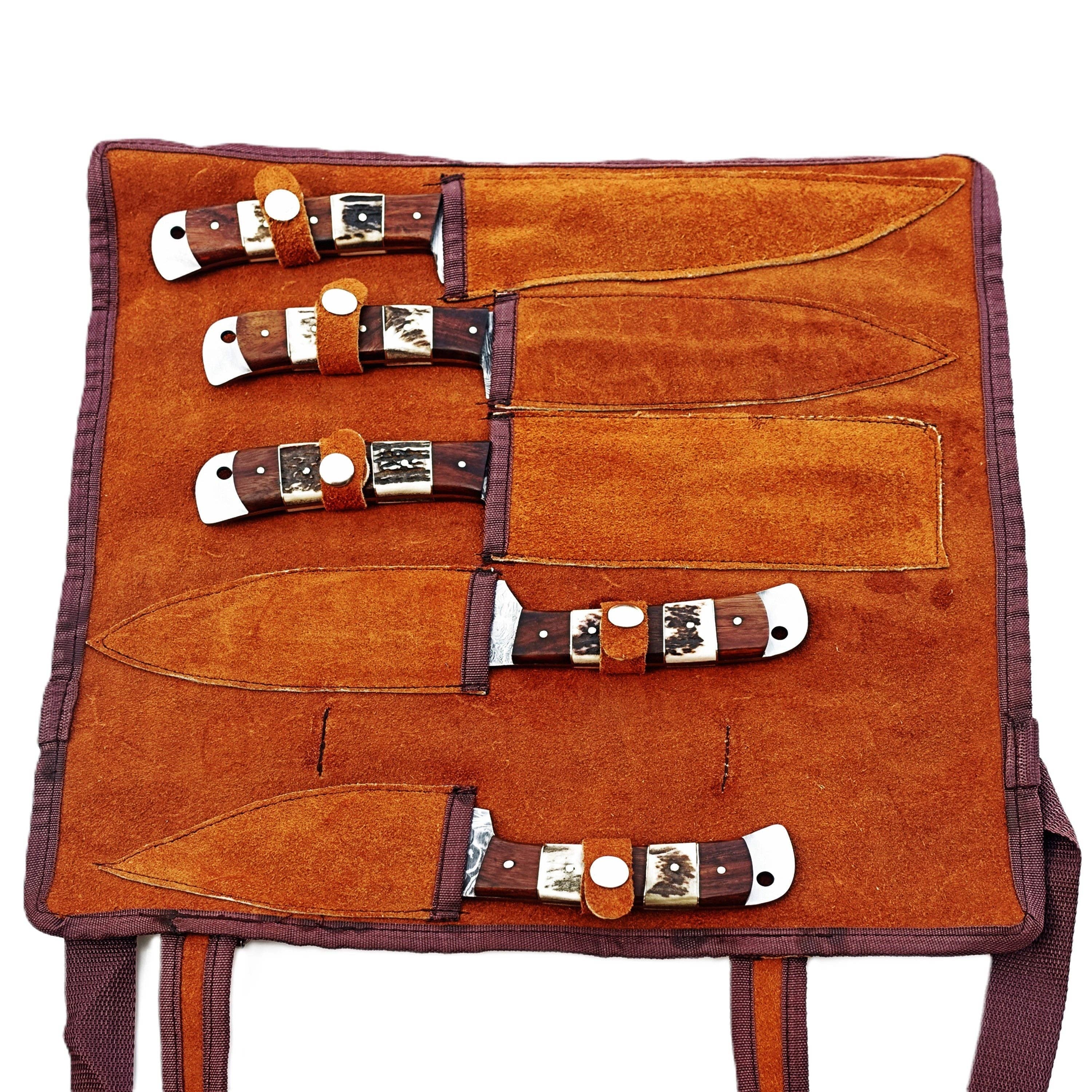 Ruddock Bros. LLC - Wholesale Knife Set - Balboa 5 Piece Chef Knife Set - Damascus Steel5