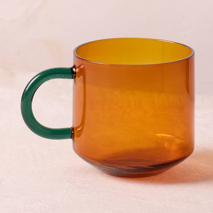 Niko Glass Mug, Amber for wholesale by Be Home US