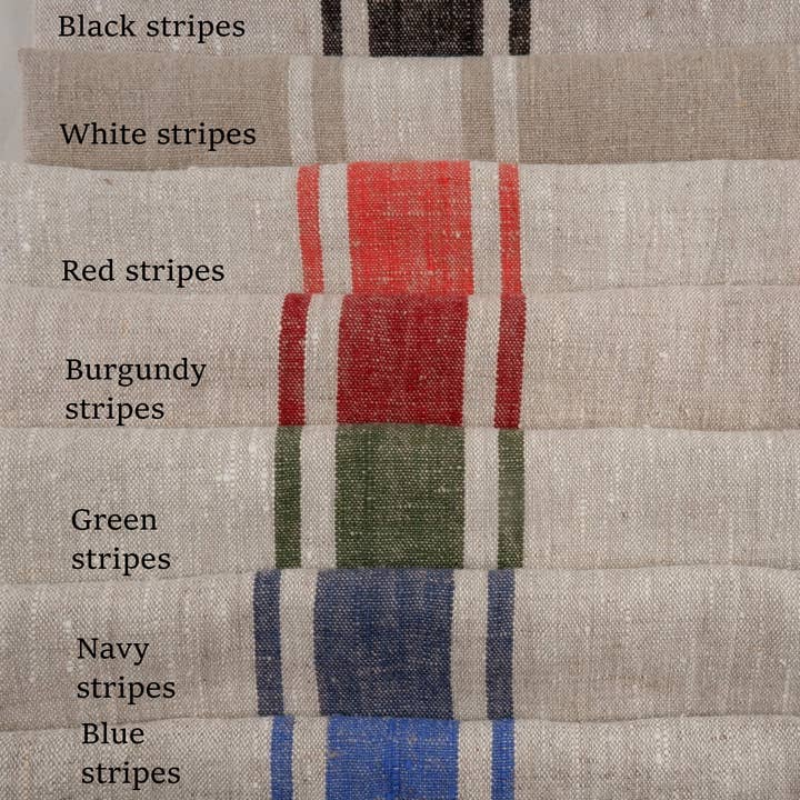 NorraVilla - Wholesale Dinner & cloth napkin - Black Natur Striped Linen Napkins/ Placemat Village Provence10