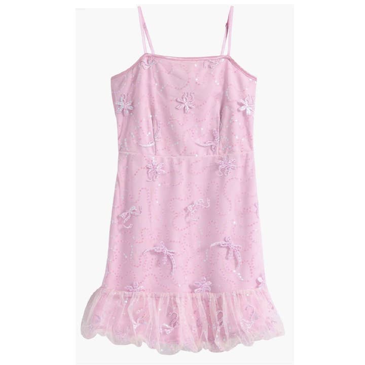 Tween Sequin Bow Tulle Bubble Dress for wholesale by Ava & Yelly
