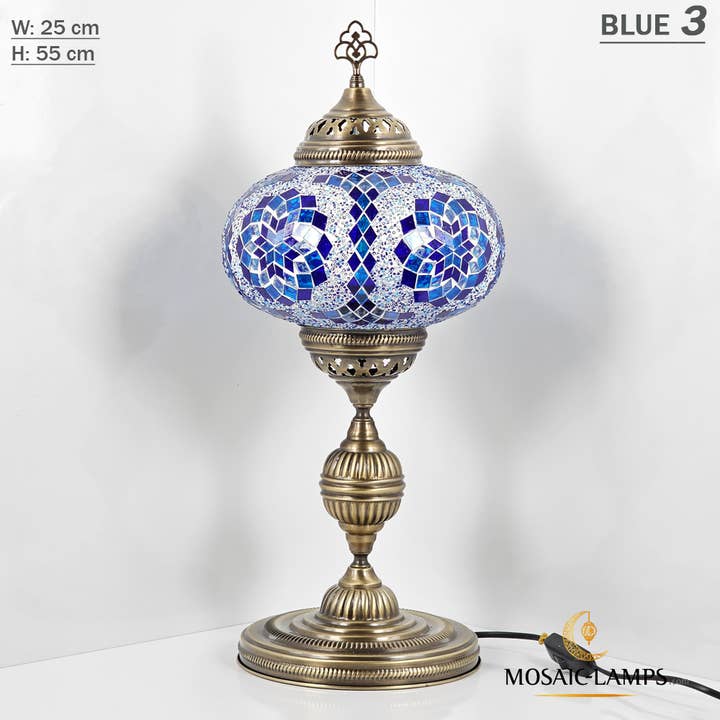 Mosaic Lamps - Wholesale Accent/Desk Lamp - 10+ Colors - Turkish Mosaic X Large Globe Table Lamp, Marrak
