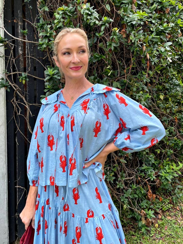 Roselle - Wholesale Blouse – Women’s - ROSELLE LALA BLOUSE LITTLE LOBSTER BLUE8