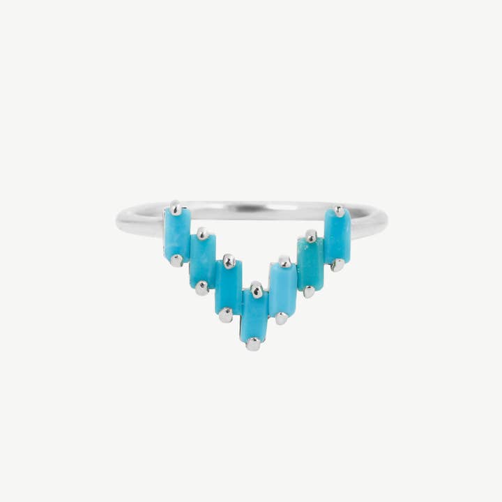 Bague Chevron en Turquoise pour la vente par Studio Grun