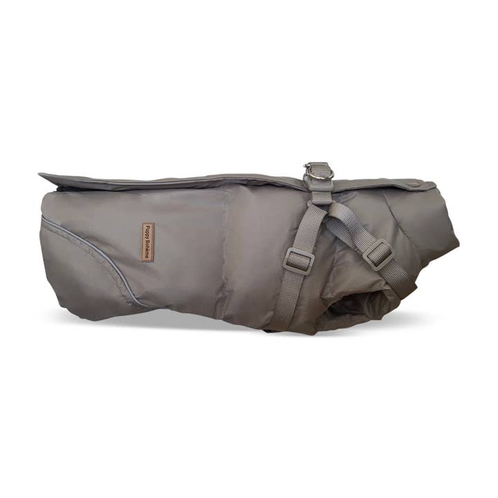 Puppy Bohème - Wholesale Pet Coat - Dog - Winter coat with harness - Dusty Mocha (no sleeves)2