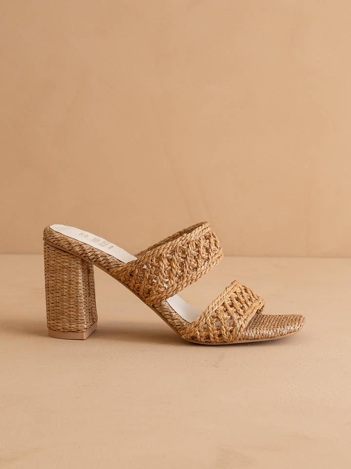 The Barbara Camel | Woven Double Band Heel for wholesale by OASIS SOCIETY