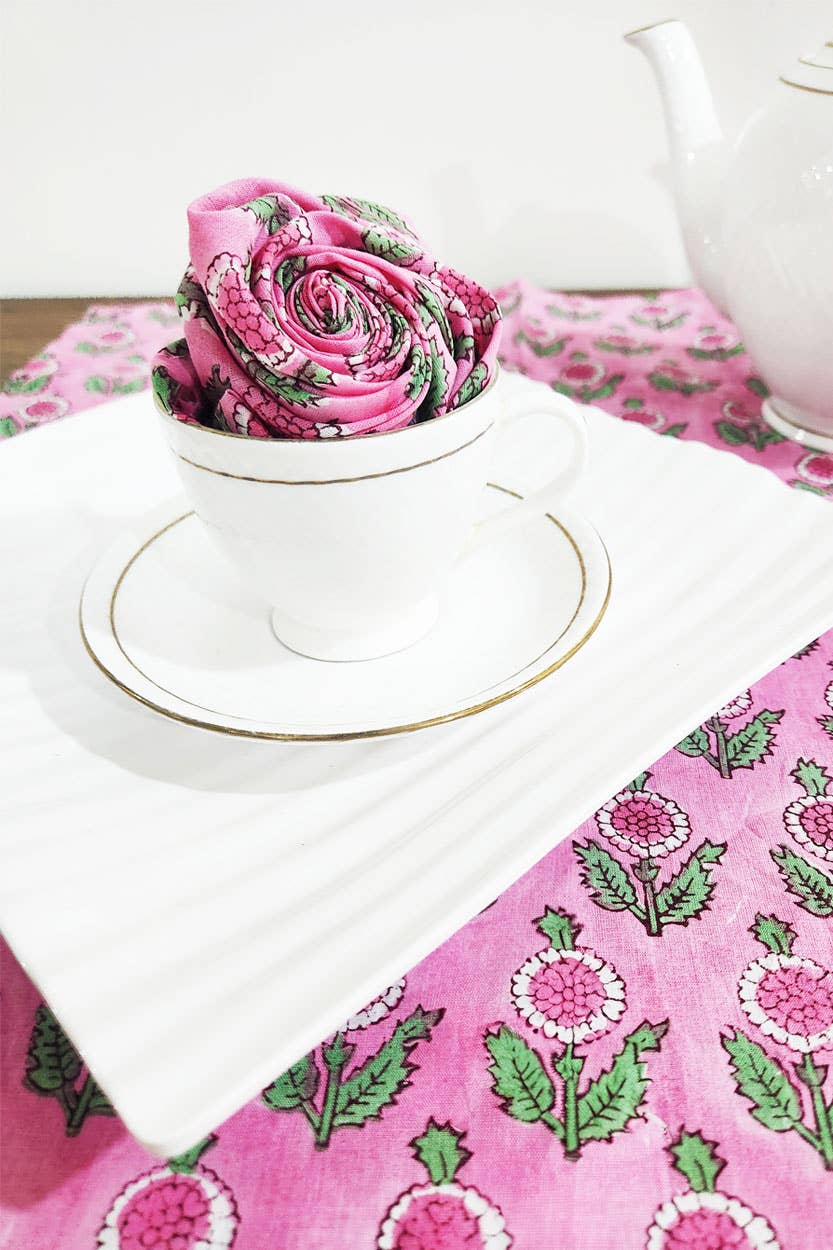 Sevya Handmade - Wholesale Dinner & Cloth Napkin - Jaipur Block Print Napkins, Set of 6 5
