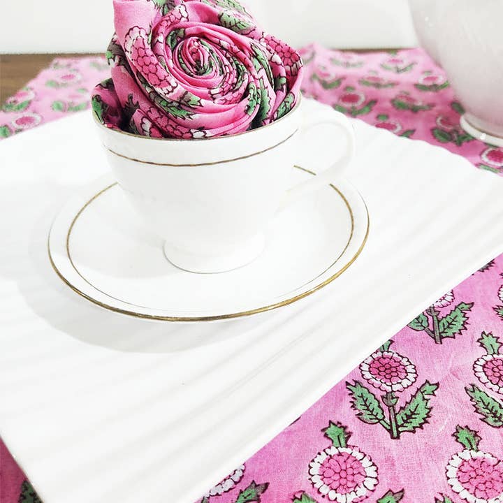 Sevya Handmade - Wholesale Dinner & Cloth Napkin - Jaipur Block Print Napkins, Set of 6 5