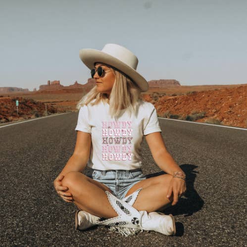 Howdy | Cowgirl | Crew or Tee for wholesale by Wild Indigo