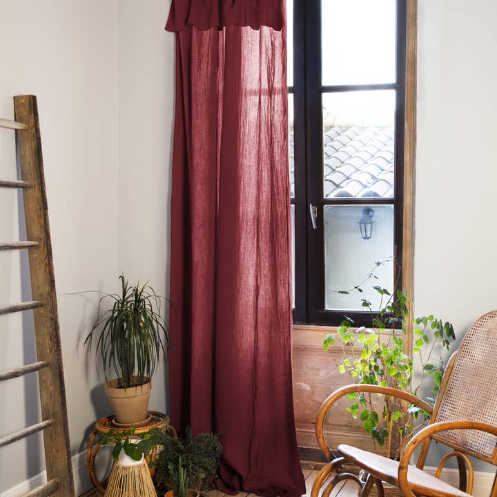 Verstellbarer Vorhang aus Baumwollgaze mit 8 Ringen, 140 x 300 cm für den Großhandel von L'effet Papillon