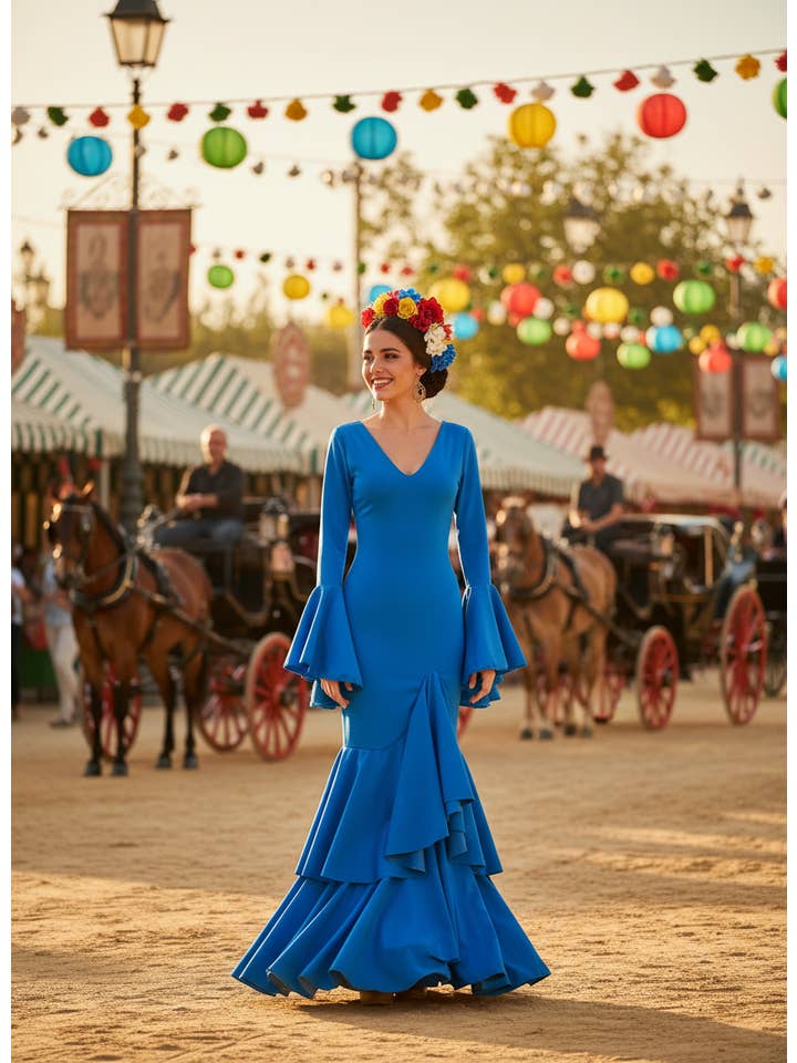 SEAWATER AQUA MARINE FLAMENCO DRESS EMMA WU DESIGN X FLAMENCA 0495 for wholesale on Faire5