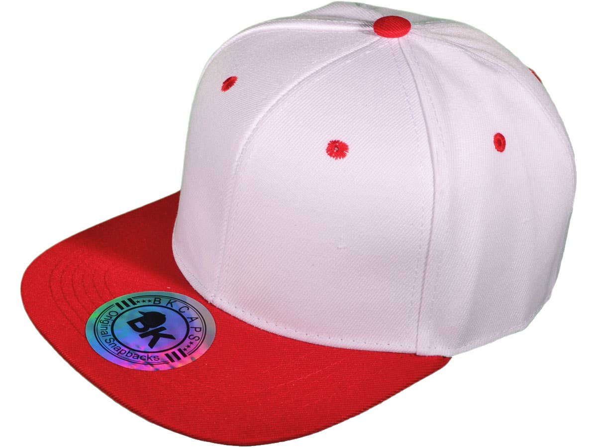 Buck Wholesale - Wholesale Flat Brim Cap - Unisex - Blank Snapback Hats - BK Caps Flat Bill Plain Vintage57