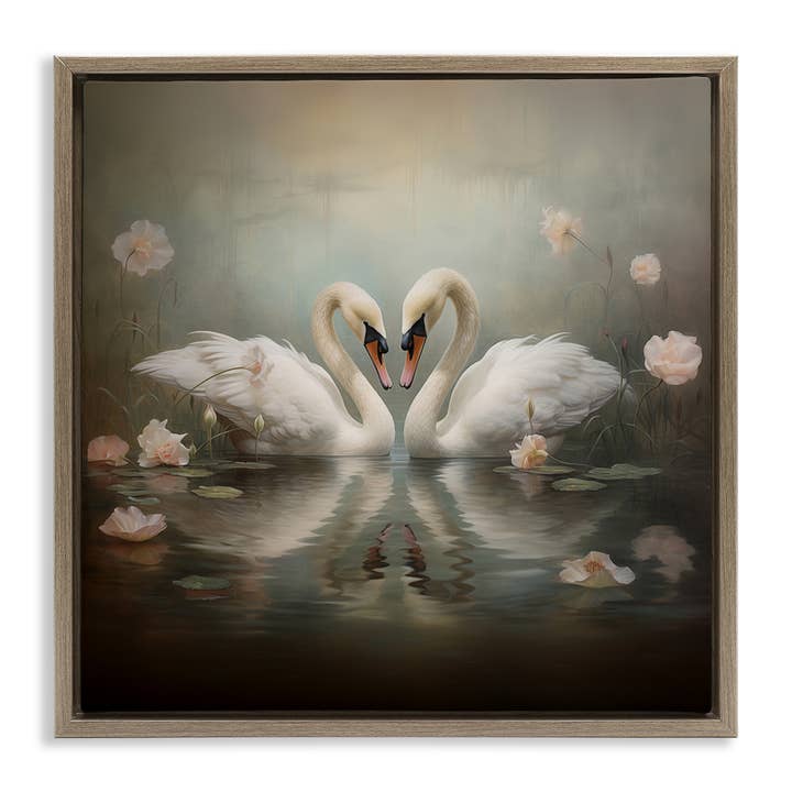 Stupell Industries - Wholesale Wall Sign - Romantic Swans in Floral Pond - Framed Wall Art23