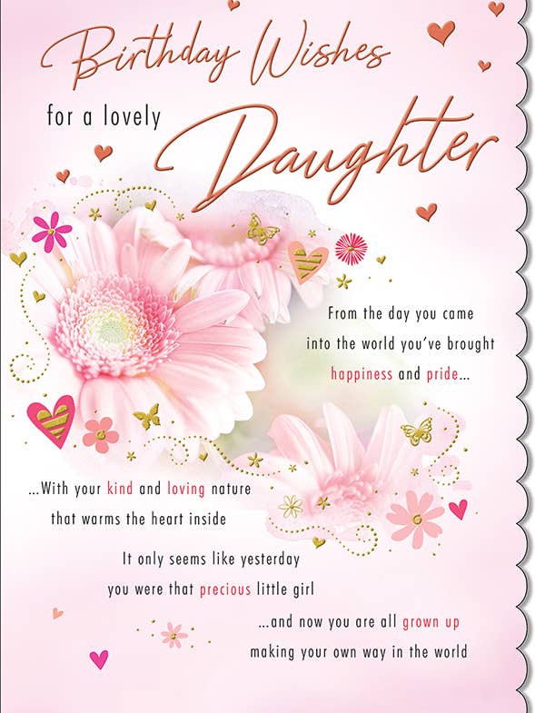 Birthday Card, Daughter, Flower Photo for wholesale by Piccadilly Greetings