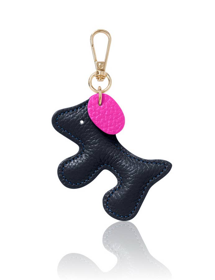 MONTTE DI JINNE - Venta al por mayor Llavero - Mujer - Llavero de bolso con forma de perro de cuero italiano hecho a mano.3