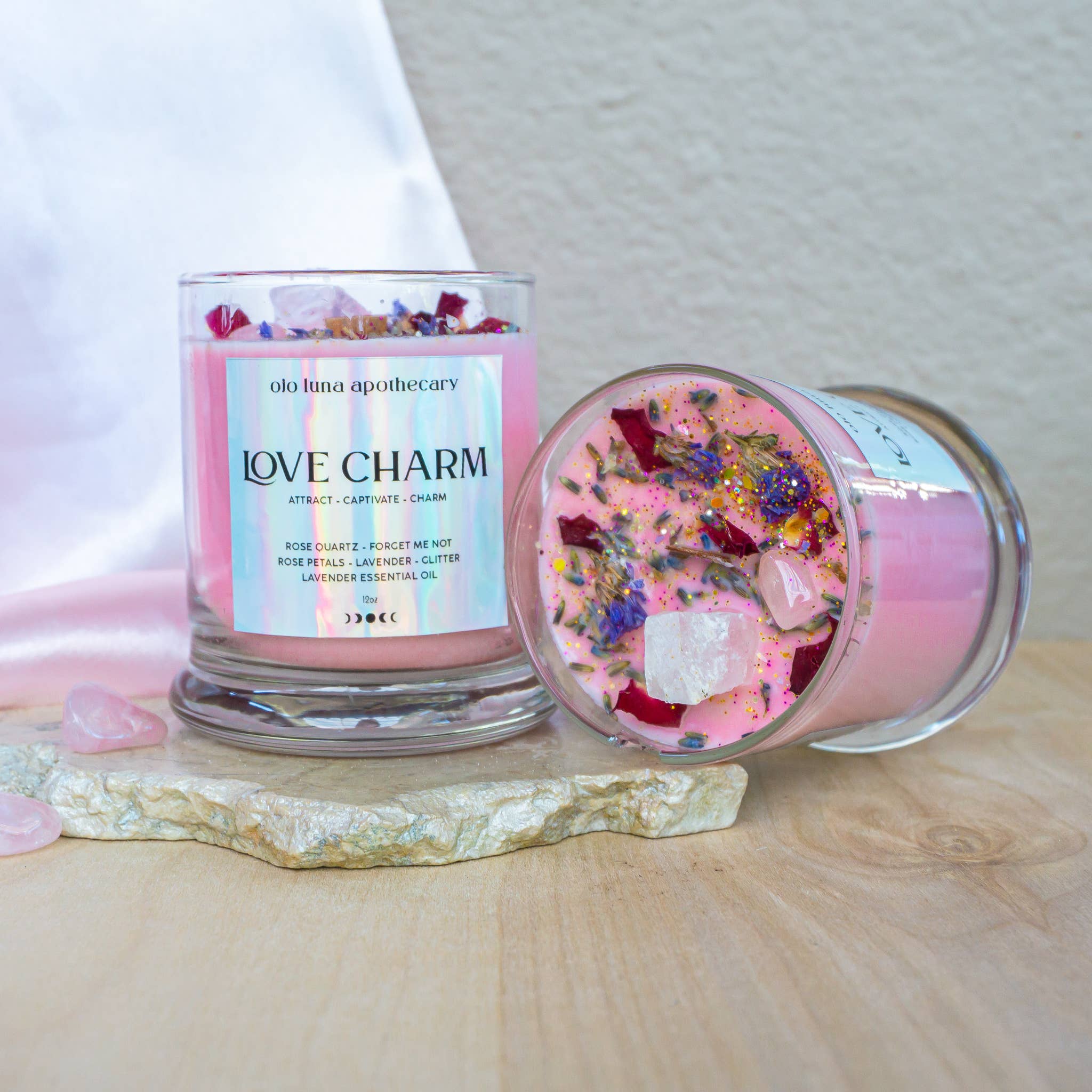 Ojo Luna Apothecary - Wholesale Jar/Filled Candle - Love Charm Intention Candle1