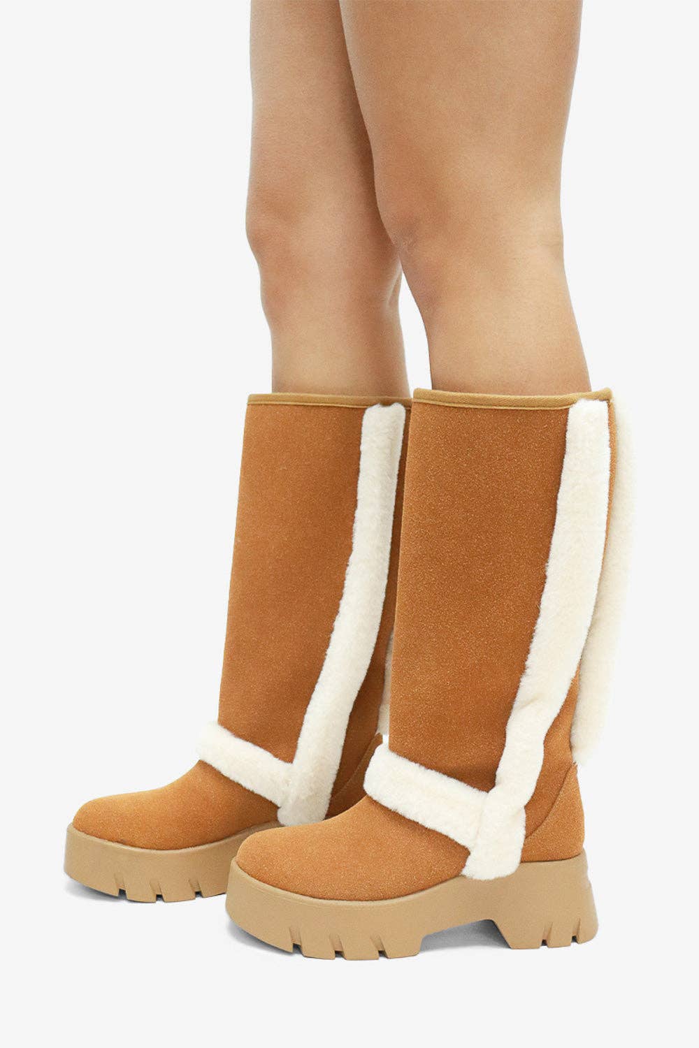 Lemonade Shoes - Wholesale Boots - Women's - RAEY - Tall Platform Winter Boots, Shearling Details15