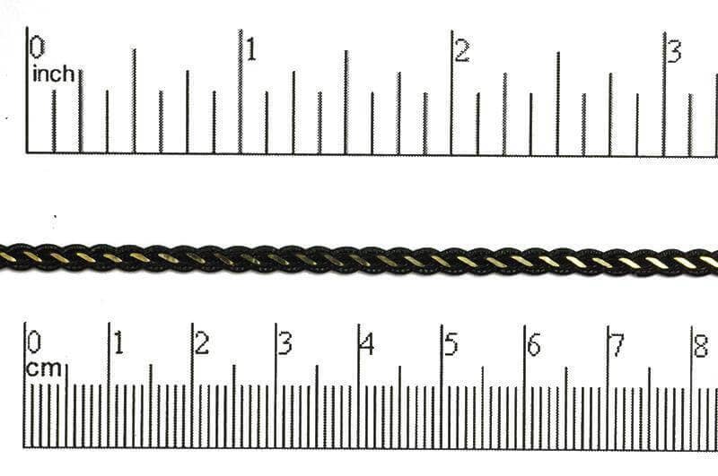 Continental Beads - Wholesale Craft Supplies - 4mm Flat Braided Two-Tone Curb Chain - Made of Brass and Enamel - Sold by the Foot - Ch-8763