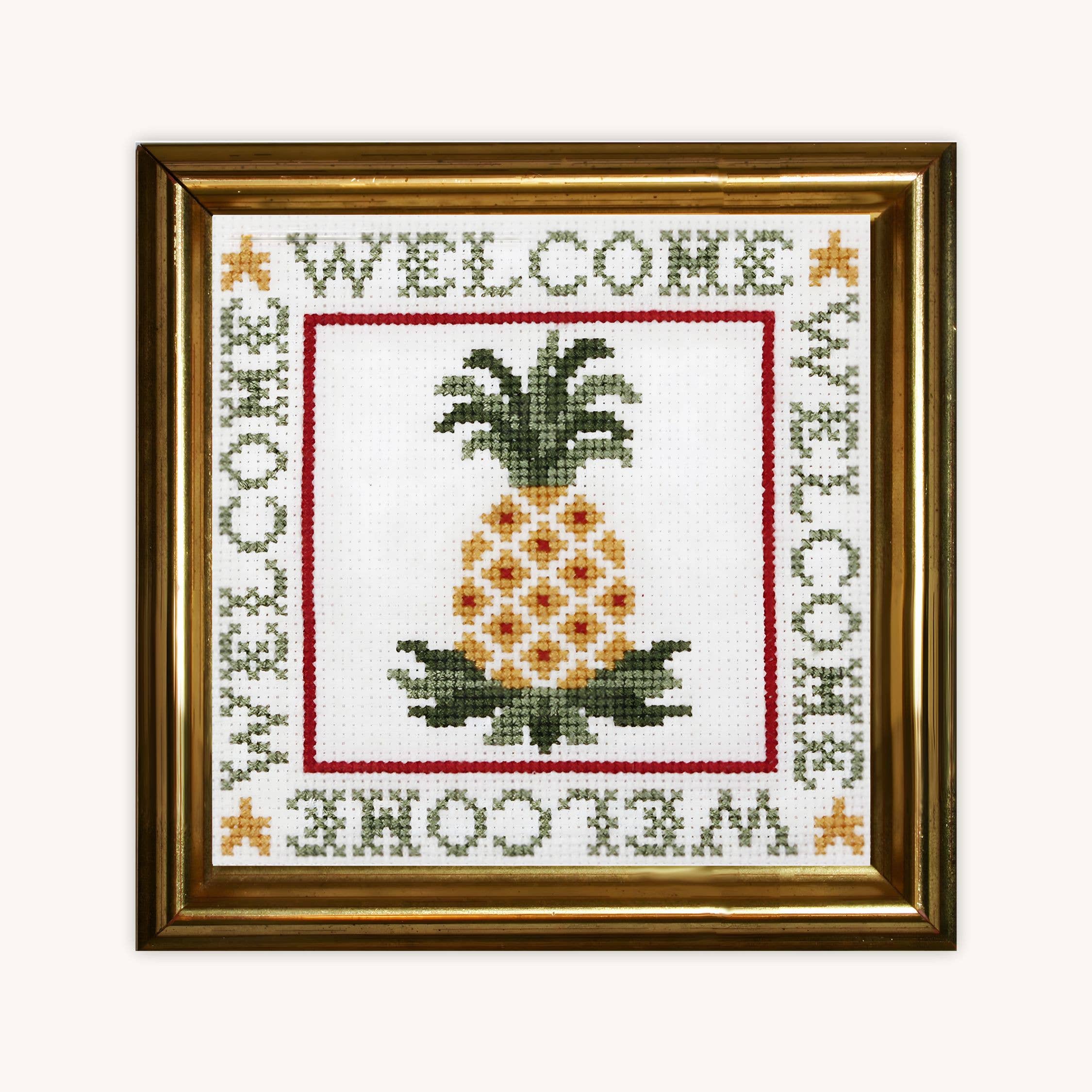 THE POSY COLLECTION – wholesale Material för broderi/korsstygn – Välkommen ananas Sampler Cross Stitch Kit