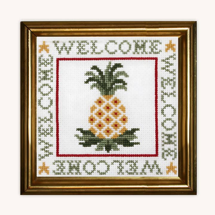 THE POSY COLLECTION – wholesale Material för broderi/korsstygn – Välkommen ananas Sampler Cross Stitch Kit0