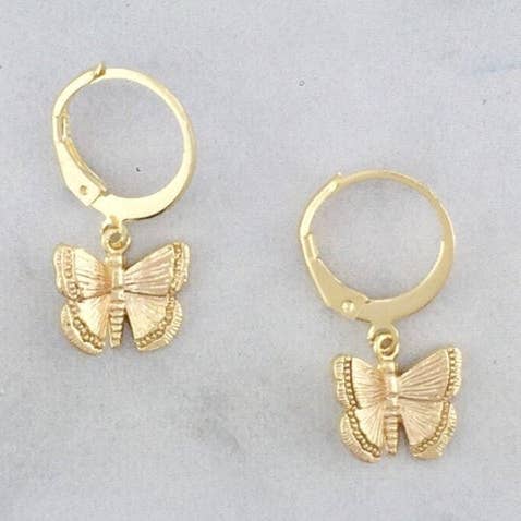 Butterfly Huggie Hoops mit 14-karätiger Goldfüllung für den Großhandel von A Worthy Brand