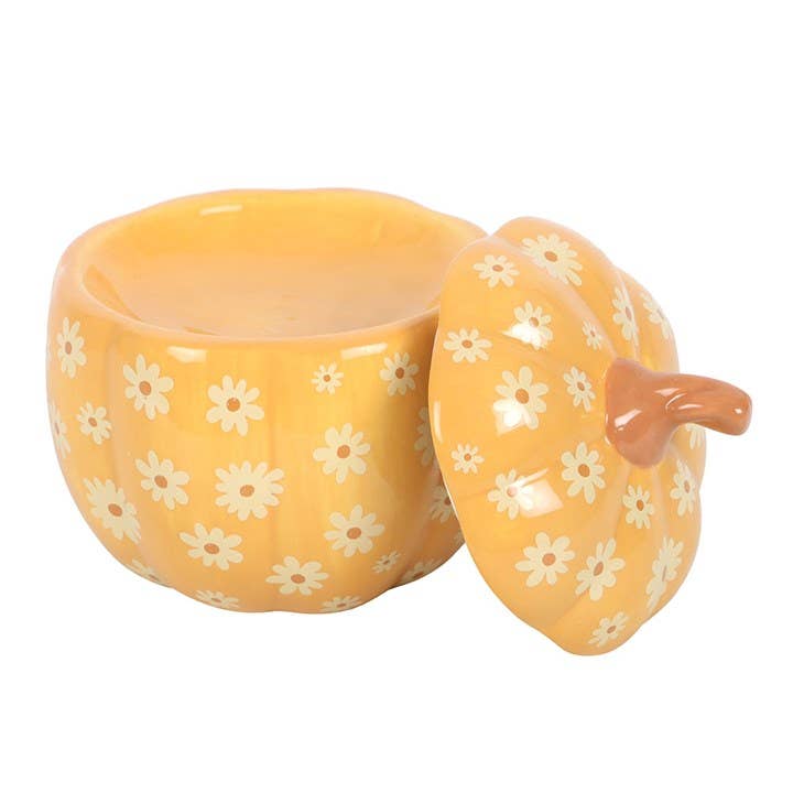 Something Different Wholesale - Wholesale Oil Warmer - Groovy Floral Pumpkin Oil Burner2