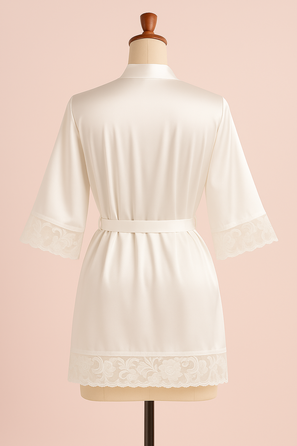 Dainty Lace - Wholesale Robe - Women's - Satin Robe-white1