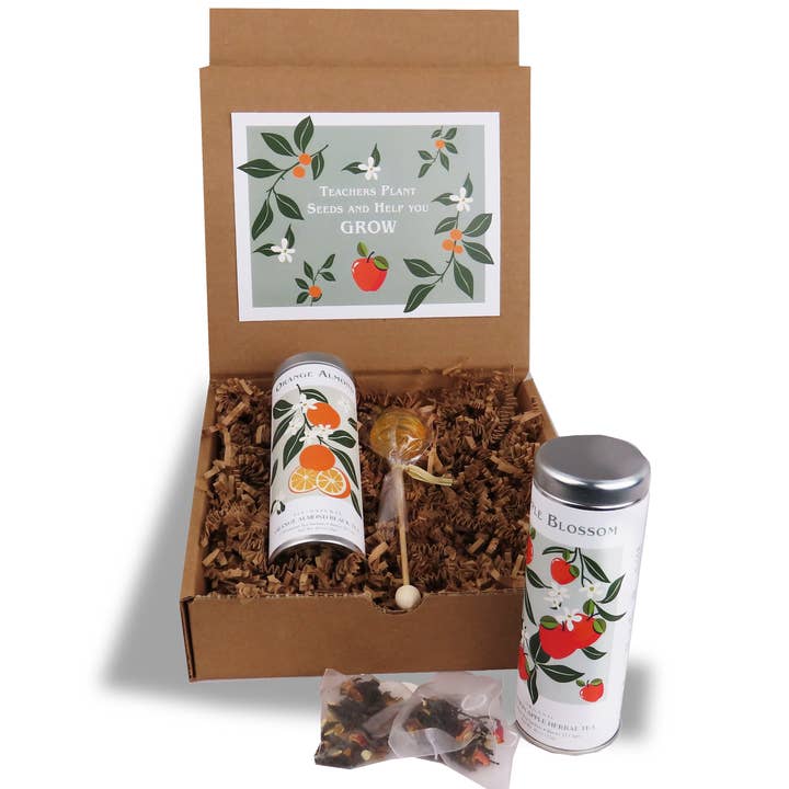 Apples & Oranges Teacher's Tea Gift box for wholesale by The Tea Can Company
