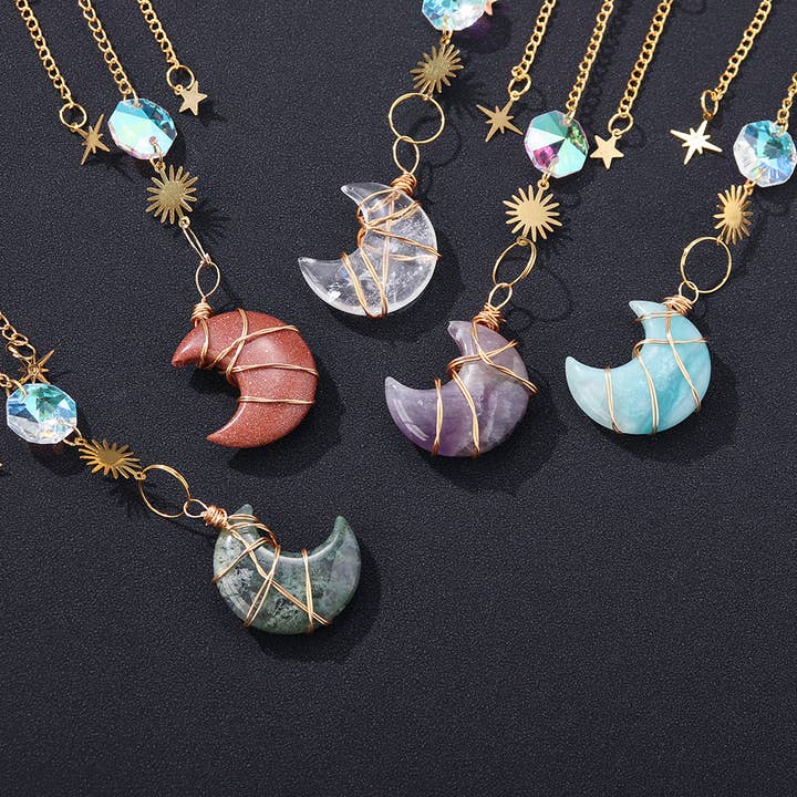 Crystolver - Wholesale Suncatcher - Crystal Moon Pendant Sun Catchers Decor