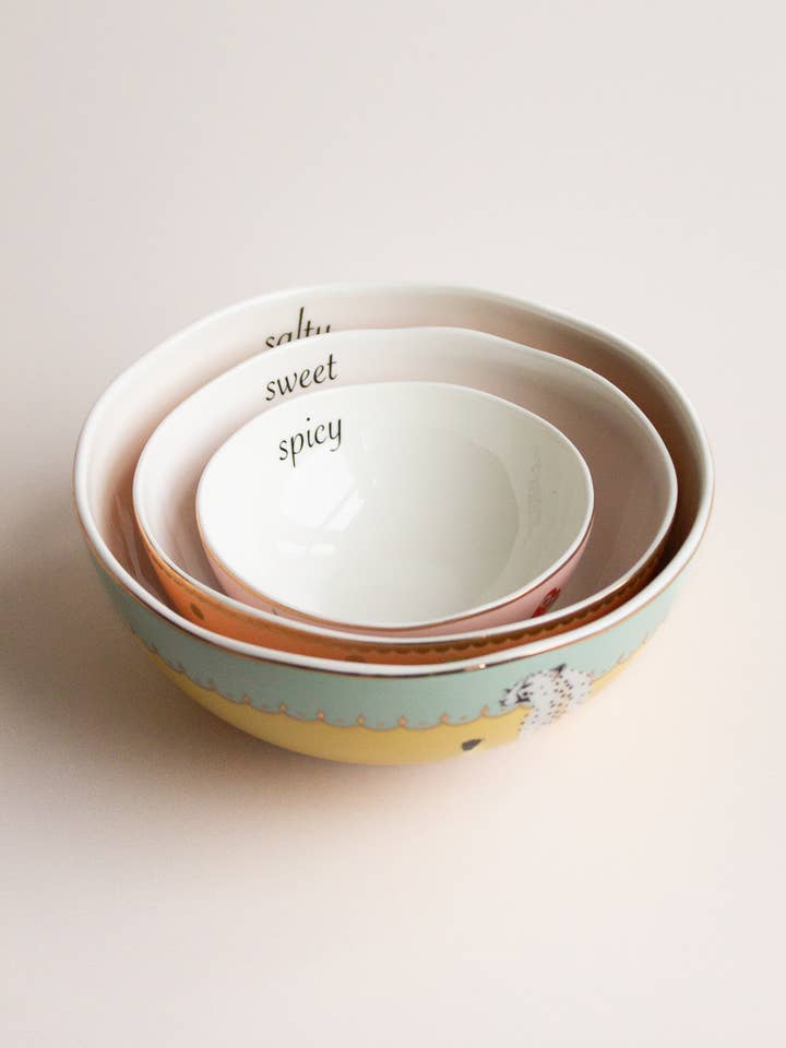 YVONNE ELLEN SET OF 3 NESTING BOWLS CHEETAH for wholesale by Yvonne Ellen