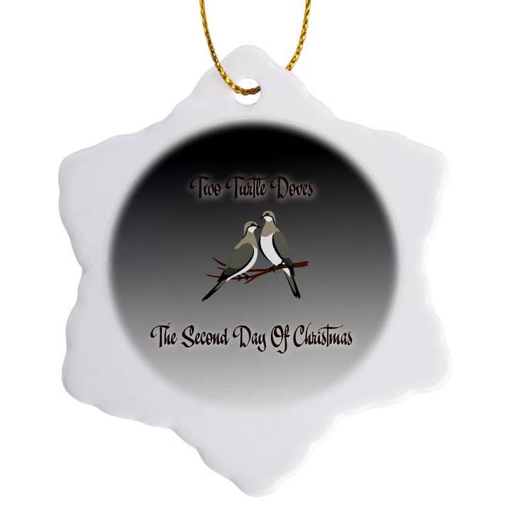 3dRose – wholesale Ornament – 3dRose, Two Turtle Doves Christmas Holiday Greeting, Ornament7