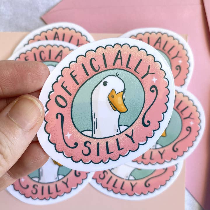 Officially Silly Goose Sticker, Cottagecore Bookish Decal, for wholesale by Jasmine Allan Studio