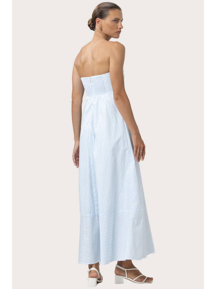 Lusana - Wholesale Dress - Women's - Timothy Poplin Dress Tailor Stripe