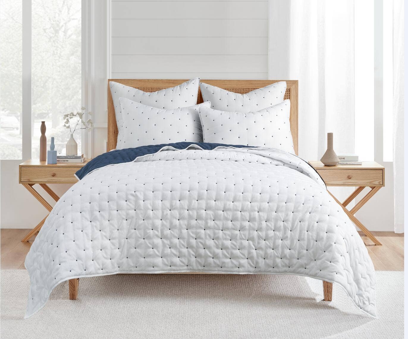 Jenny Mclean Swiss Blue Dots Coverlet Set for wholesale on Faire0