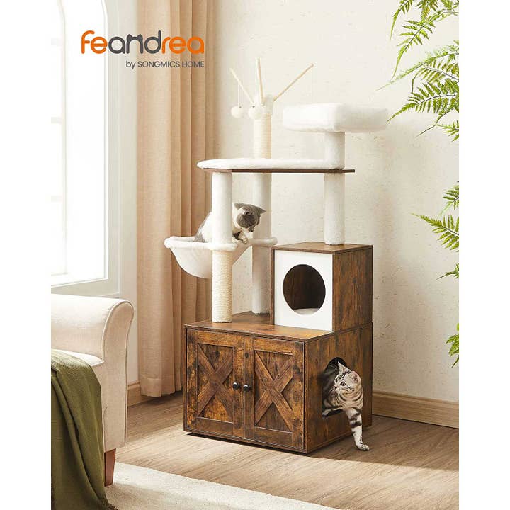 Cat Tree with Litter Box Enclosure- for wholesale by Greenwestons