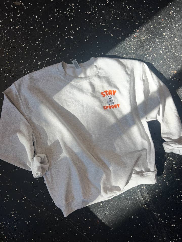 stay spooky embroidery sweatshirt for wholesale by Banks & Co.