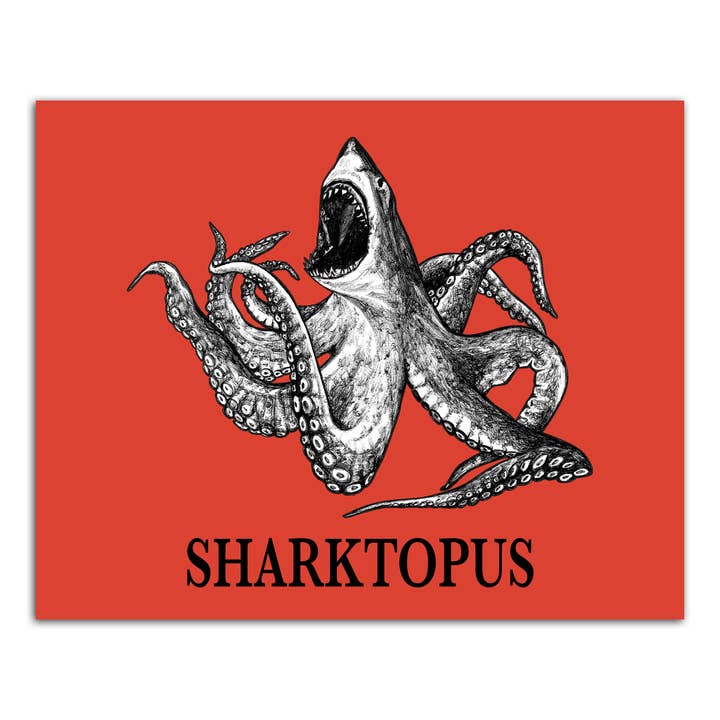 Sharktopus 8x10" Art Print for engroshandel hos Whatif Creations
