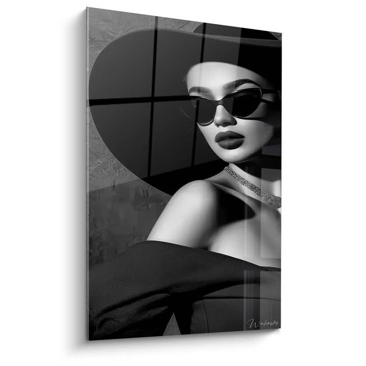 Chic Portrait Painting - The Art of Elegance - Black and White Fashion Edition for wholesale by Walensky