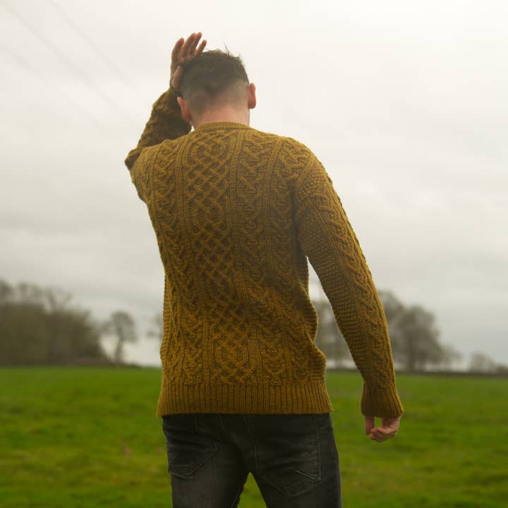 Mars Knitwear - Wholesale Pullover-trui - Uniseks - Britse wollen Aran kabeltrui - Harvest5