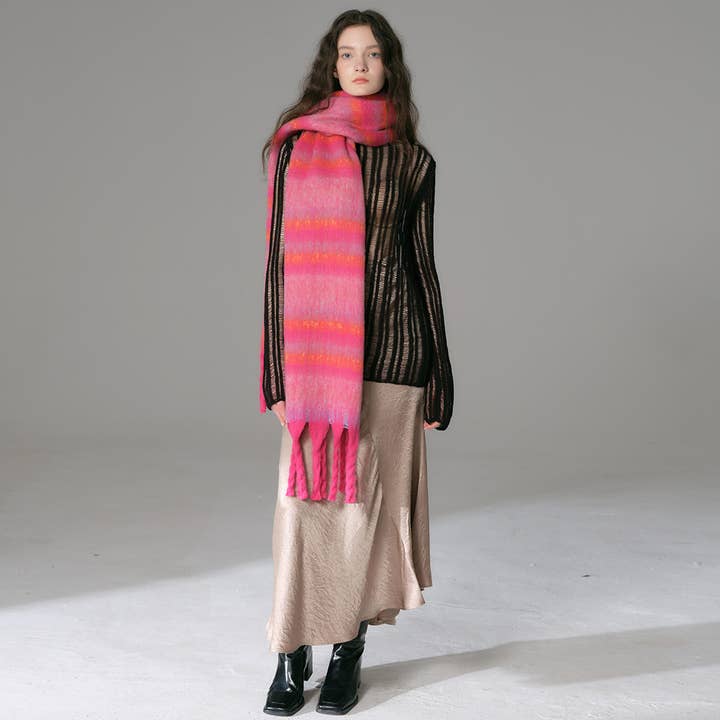 Funkyrel® Atzbranding Limited - Wholesale Scarf - Women's - Scarvii - Vintage Long Stripe Scarf