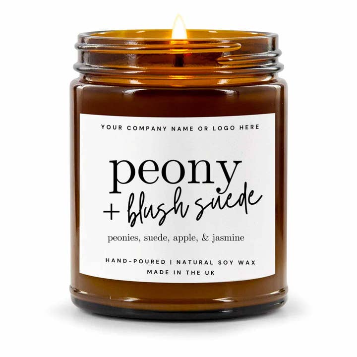 Candle Drop – wholesale Jar/filled candle – Label Style 2 | Wholesale White Label Soy Candle | Amber Jar4